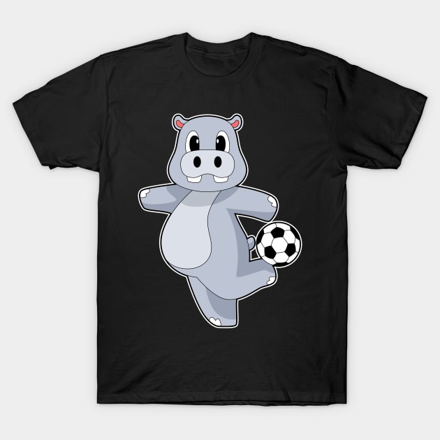 Hippo Soccer player Soccer Sports T-Shirt by Markus Schnabel